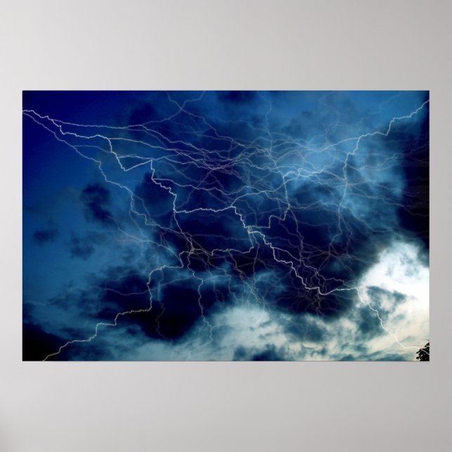 Thunder Lightning Storm Impressão Poster (Frente)