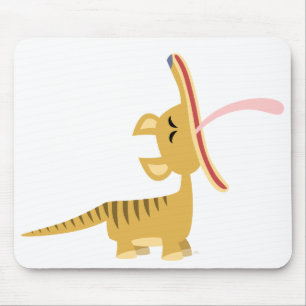 Thylacine de bocejo Mousepad dos desenhos animados