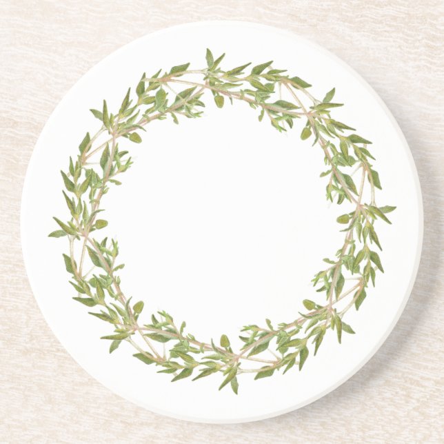 THYME WREATH Round Porta copos Sandstone (Frente)