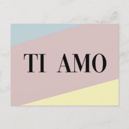 Ti amo língua italiana cartão postal com letras