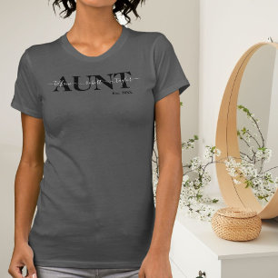 Tia Chic com Nomes de Crianças Ano T-Shirt