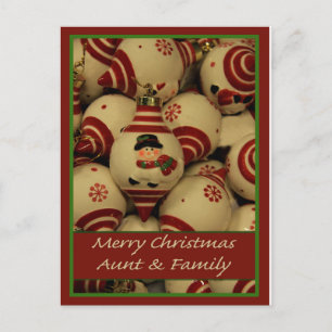 Tia e família Feliz Cartão de Natal