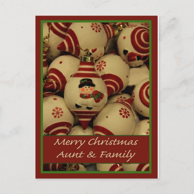 Tia e família Feliz Cartão de Natal (Frente)