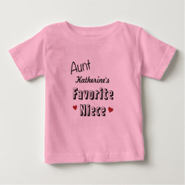 Tia Favorito Sobrinha Bebê T-shirt personalizado