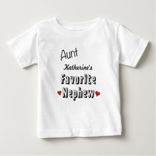Tia Favorito Sobrinho Bebê T-shirt personalizado