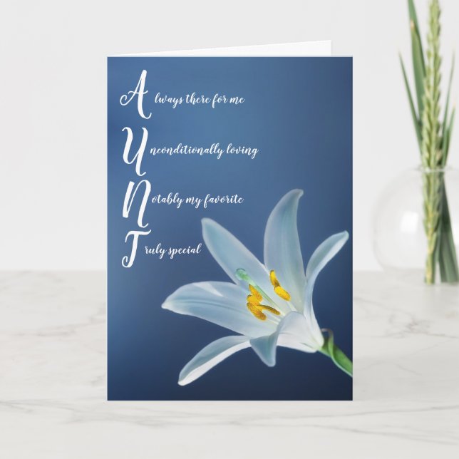 Tia tia Auntie Floral - Cartão de Aniversário (Frente)