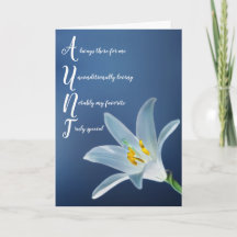 Tia tia Auntie Floral - Cartão de Aniversário