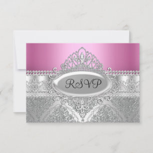 Tiara de Diamante & Damasco Prata RSVP Rosa