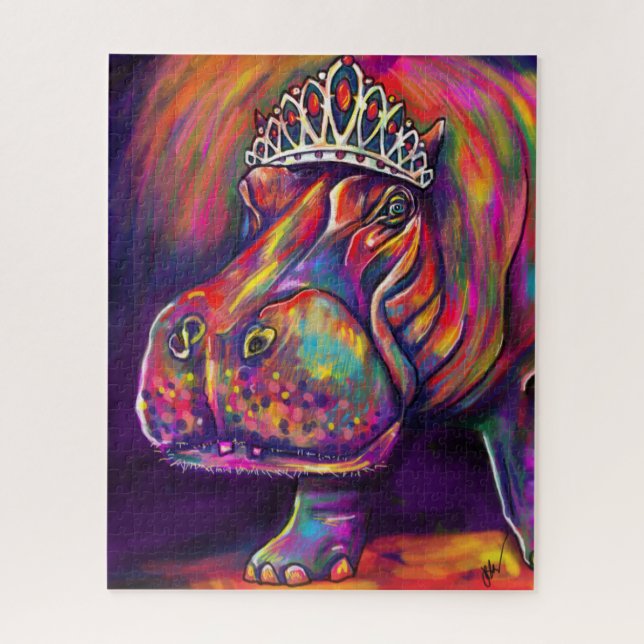 Tiara Hippo Art Quebra-cabeça (Vertical)