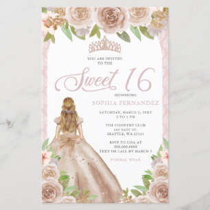 Tiara Princesa Rosa Dourado Orçamento Doce 16