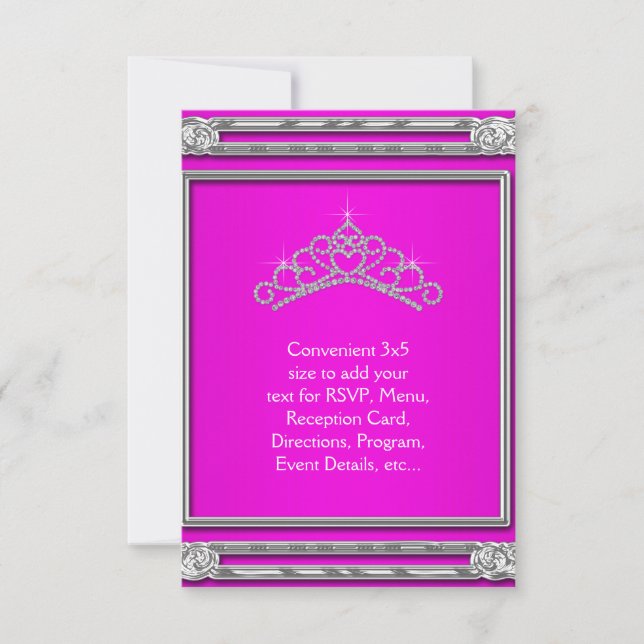 Tiara Rosa Fúcsia RSVP Para Todos os Fins (Frente)