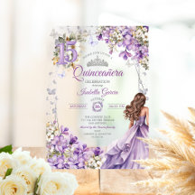 Tiaras de Lavanda Flores Borboletas Quinceañera