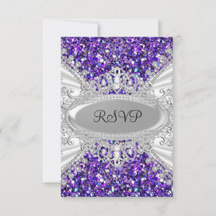 Tiaro de Diamante Brilhante Roxo Sweet 16 RSVP 2