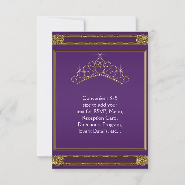 Tiaro de Ouro Roxo RSVP Para Todos os Propósitos (Frente)