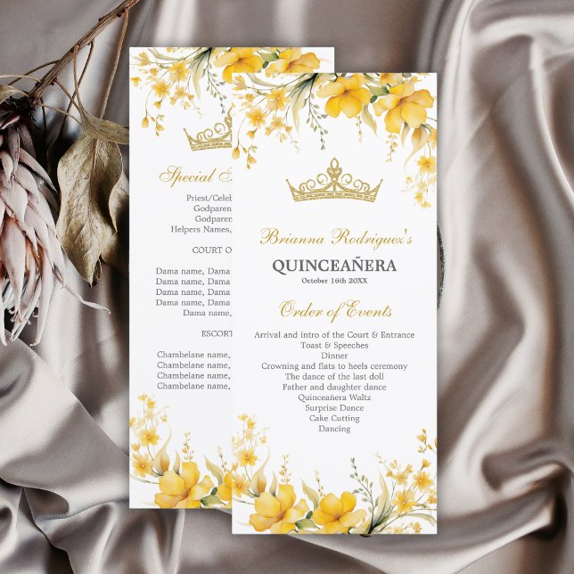 Tiaro Floral Amarelo Dourado Programa Quinceañera (Criador carregado)