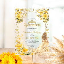 Tiaro Floral Borboleta Amarela Dourada Quinceañera