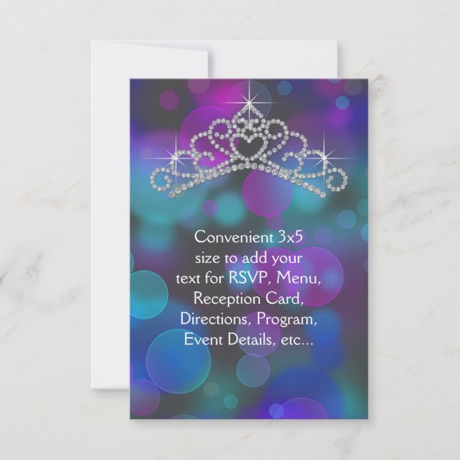 Tiaro Roxo Teal Para Todos os Fins RSVP (Frente)