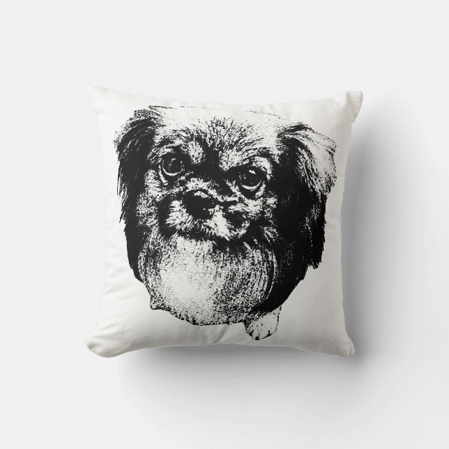Tibetan Spaniel Almofada – Arte de Cão de Tinta El (Frente)
