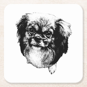 Tibetan Spaniel Porta-copos – Arte Canina Monocrom