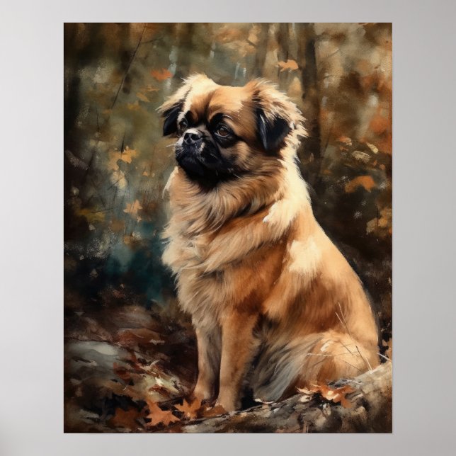 Tibetano Spaniel Dog Art Impressão (Frente)