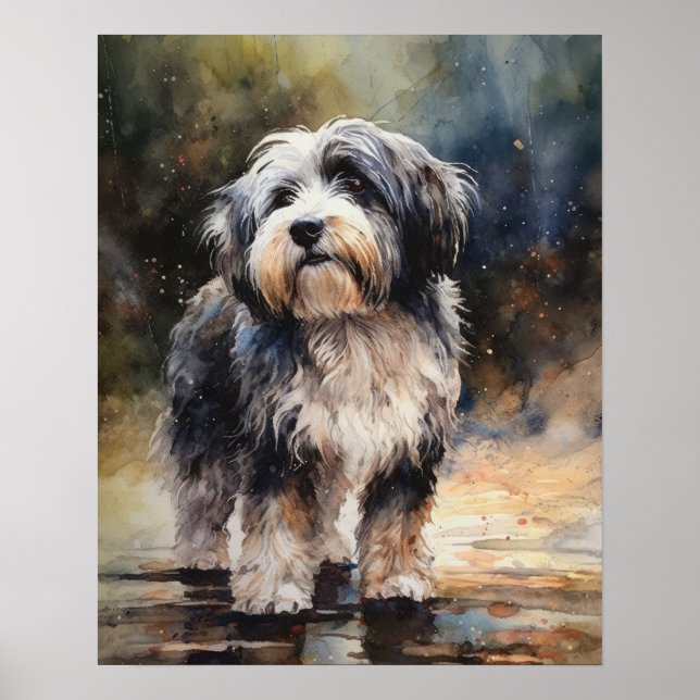 Tibetano Terrier Dog Art Impressão (Frente)