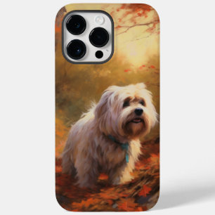 Tibetano - Terrier no outono deixa cair inspiração