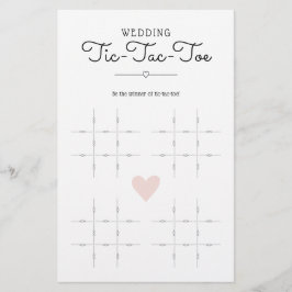 Tic-Tac-Toe de Casamento com Jogo de Mesa de Coraç