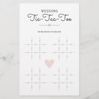Tic-Tac-Toe de Casamento com Jogo de Mesa de Coraç