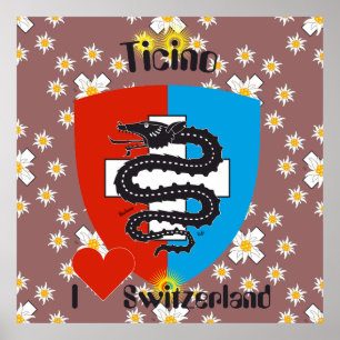 Ticino Suíça Suisse Svizzera Svizra poster