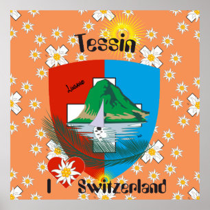 Ticino Suíça Suisse Svizzera Svizra poster