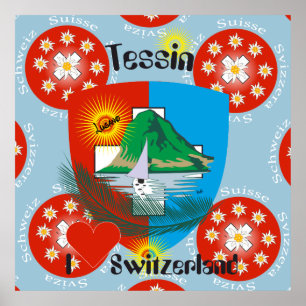 Ticino Suíça Suisse Svizzera Svizra poster