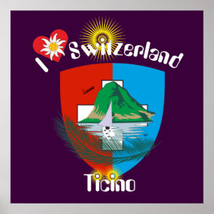 Ticino Suíça Suisse Svizzera Svizra poster