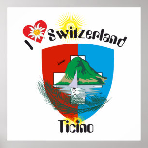 Ticino Suíça Suisse Svizzera Svizra poster