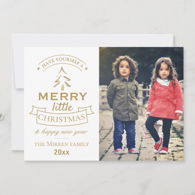 Tidings modernas // Cartão de Férias de Foto (Frente)