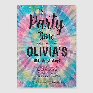 Tie Dye Birthday Convite Rainbow Tie Dye Birthd