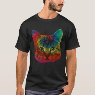 Tie Dye Cat Camisa Colorida Typ Dye Kitten T Shirt