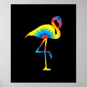 Tie Dye Flamingo Rainbow Impressão Bird Animal Hi