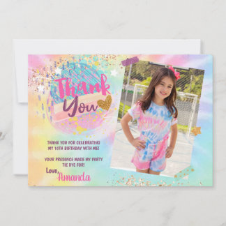 Tie Dye Rainbow Photo Cartões de agradecimentos