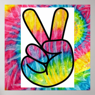 Tie Dye - sinal de paz Poster