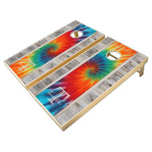 Tie Dye Spiral e Rústica Monograma de Madeira