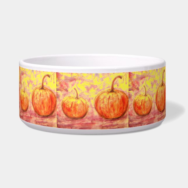 Tigela abóboras no sol do outono (Frente)