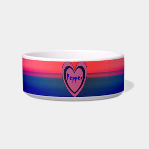 Tigela Abstrato Azul e Vermelho - Pet Bowl de Cores