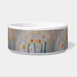 Tigela Abstrato Daffodils Cerâmica Pet Bowl