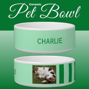 Tigela Adicionar foto e nome verde-claro e escuro