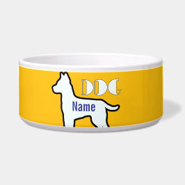 Tigela Adicionar o nome do cão Pet Amarelo
