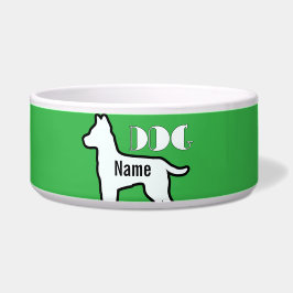 Tigela Adicionar Pet Verde do Nome do Cachorro