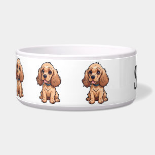 Tigela Adorável Cachorrinho de Cartoon Cocker Spaniel Per