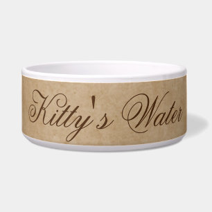 Tigela Água gatinho   Xarope de água de textura castanha