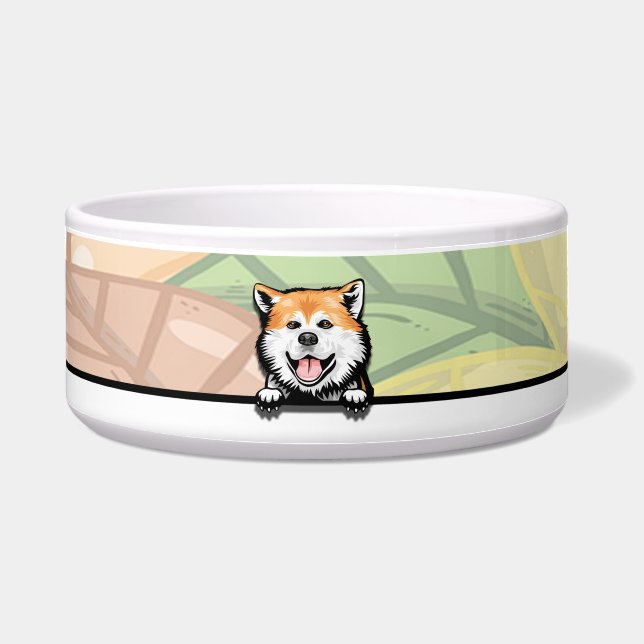 Tigela Akita fofa, comida ou bebida (Frente)