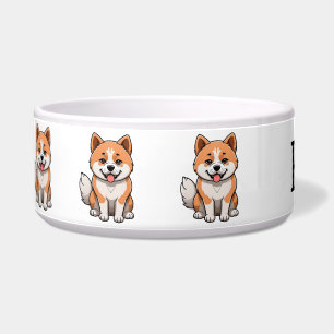 Tigela Akita Fofo Personalizado